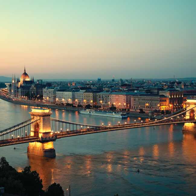Budapest parliament and bridge, Hungary