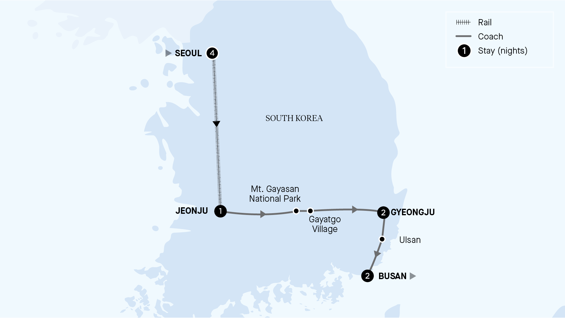 tourhub | APT | Impressions of South Korea   | Tour Map
