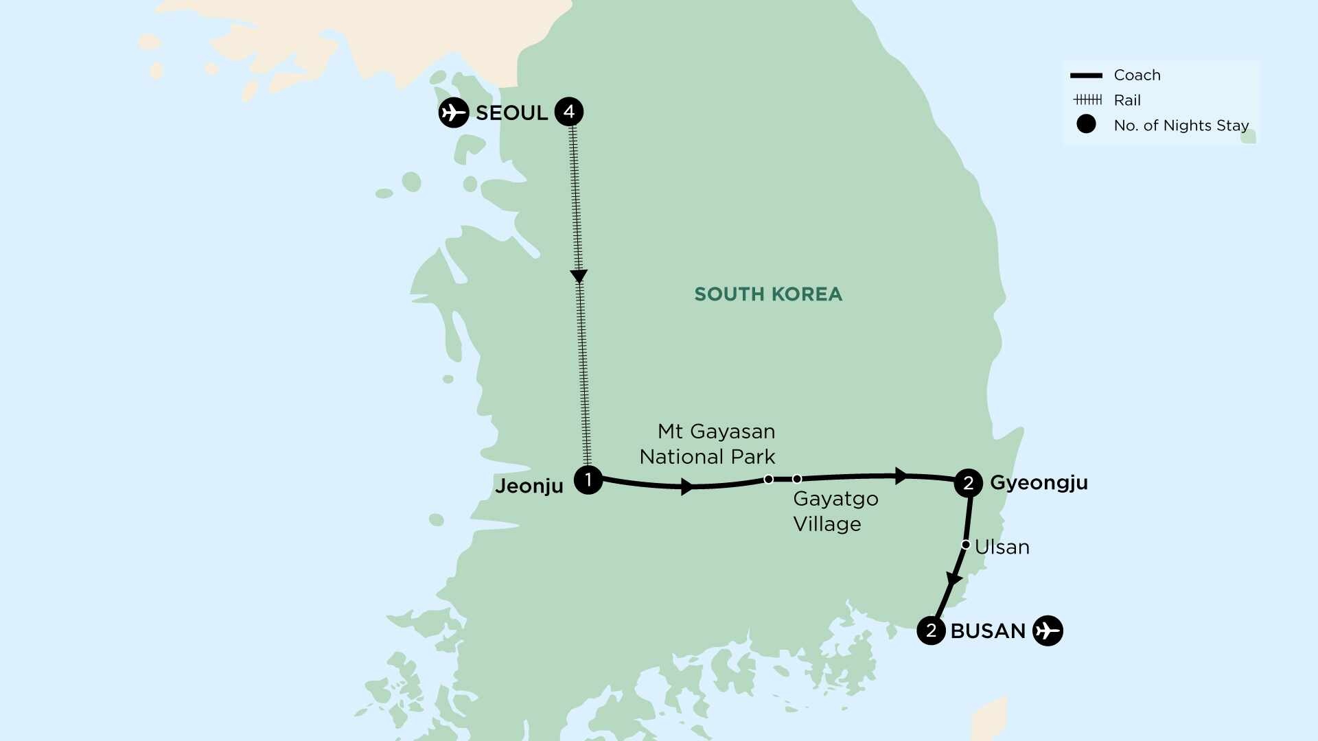 tourhub | APT | Impressions of South Korea   | Tour Map