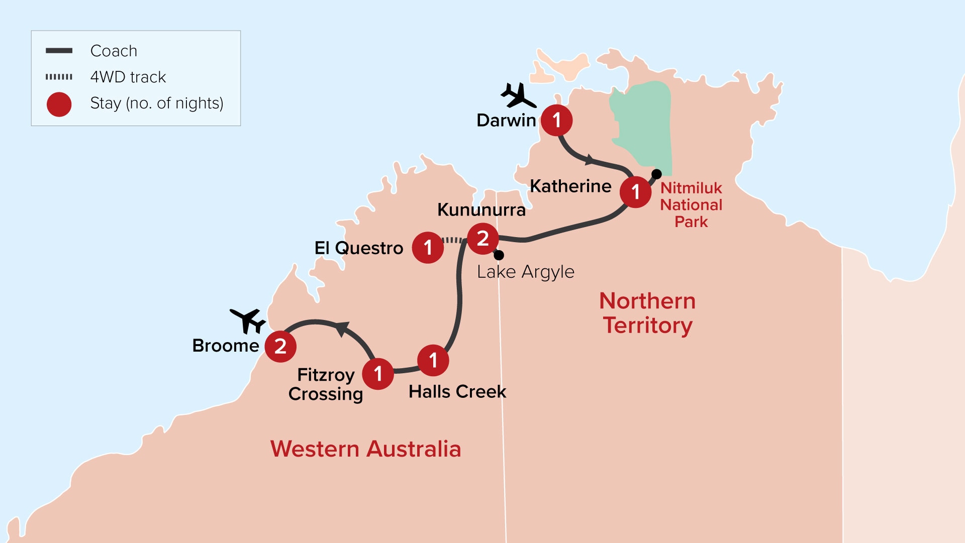 tourhub | APT | Top End and Kimberley | Tour Map