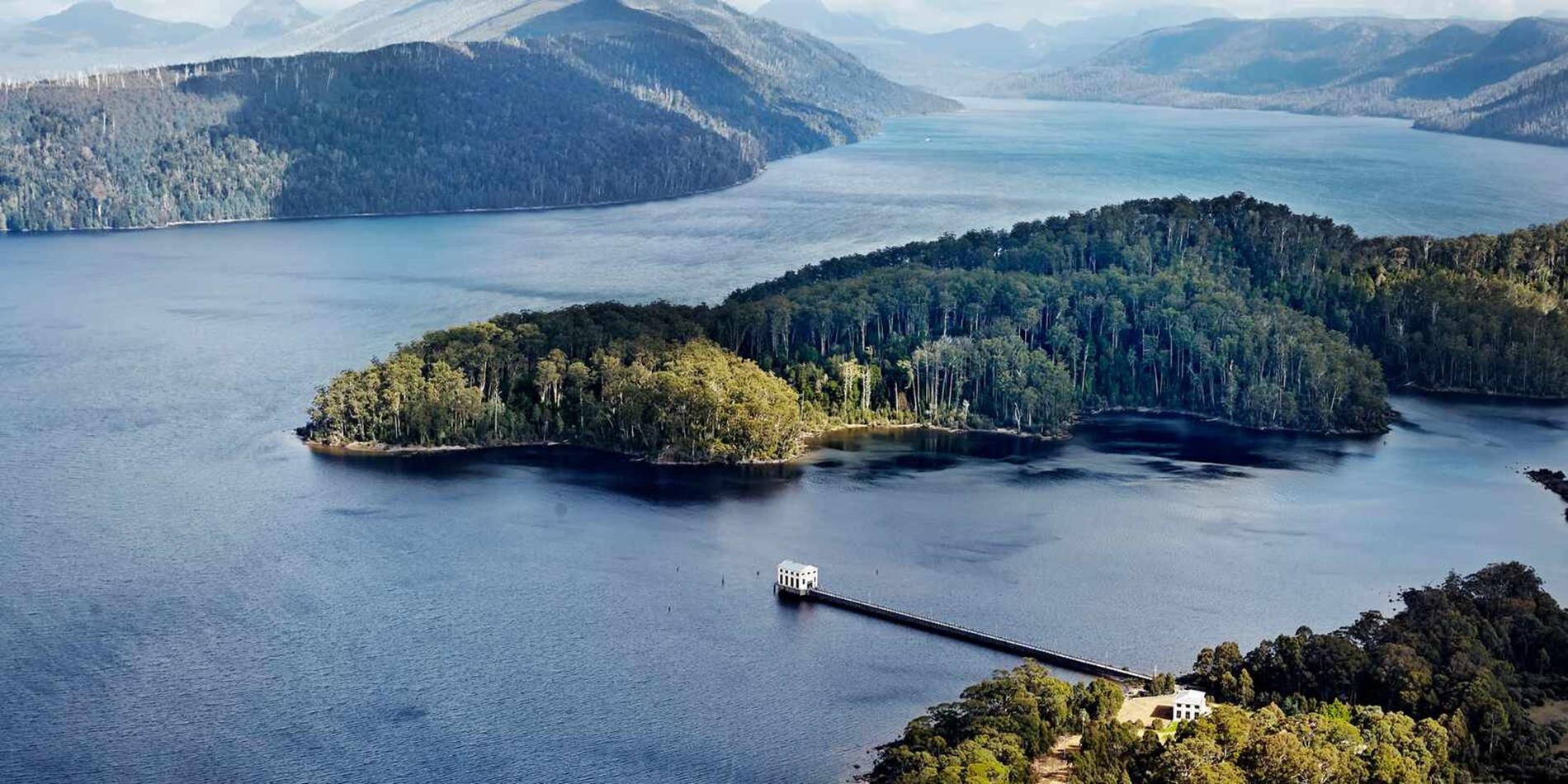 Aerial view of Lake St Clair and Pumphouse Point