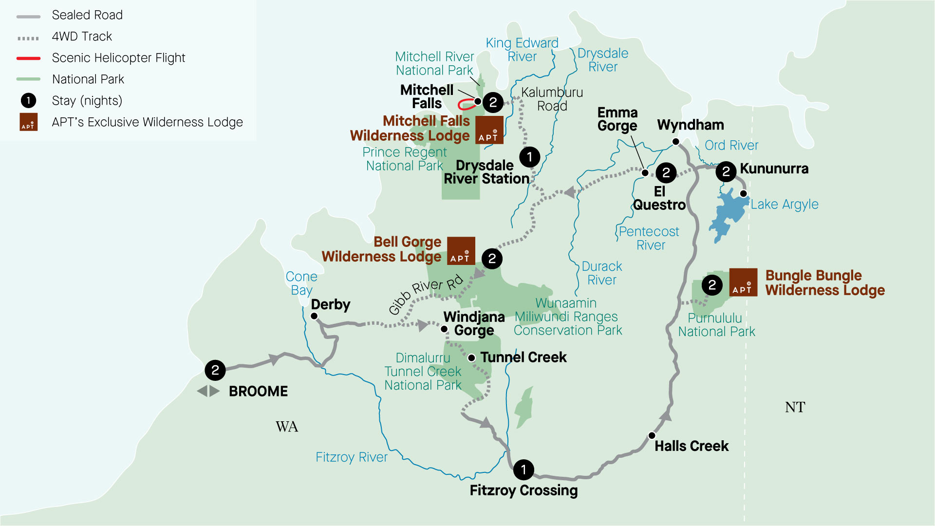 tourhub | APT | Kimberley Complete | Tour Map