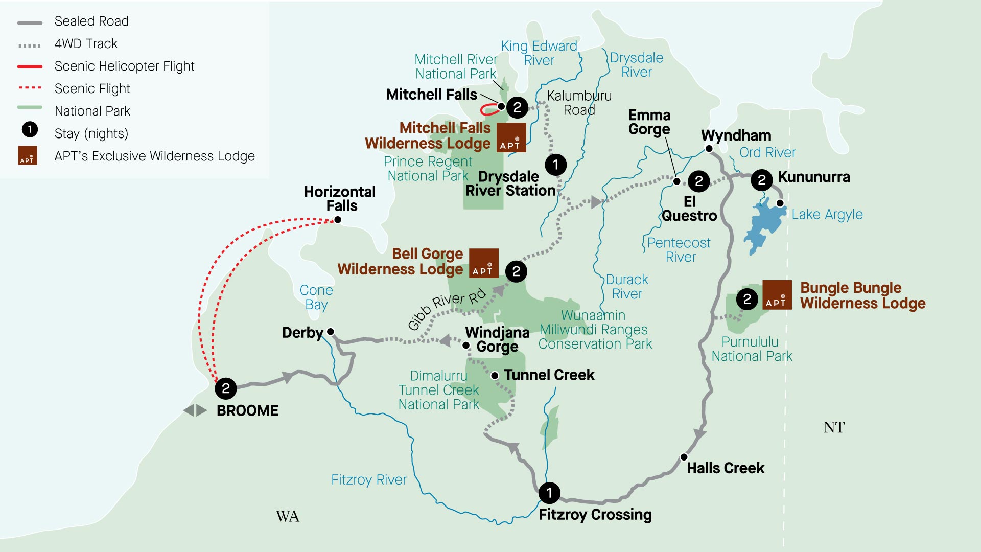 tourhub | APT | Kimberley Complete with Horizontal Falls | Tour Map