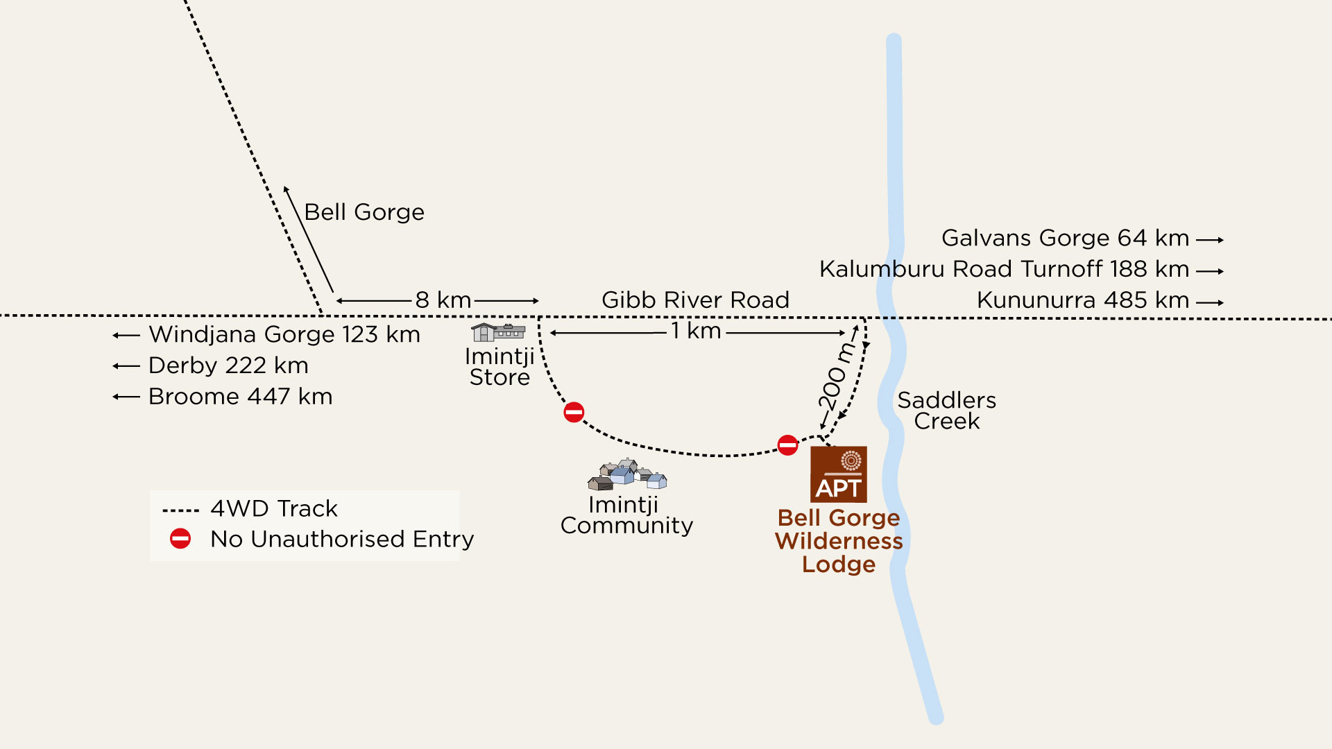 tourhub | APT | 2 Nights at Bell Gorge Wilderness Lodge - Self-Drive Accommodation | Tour Map