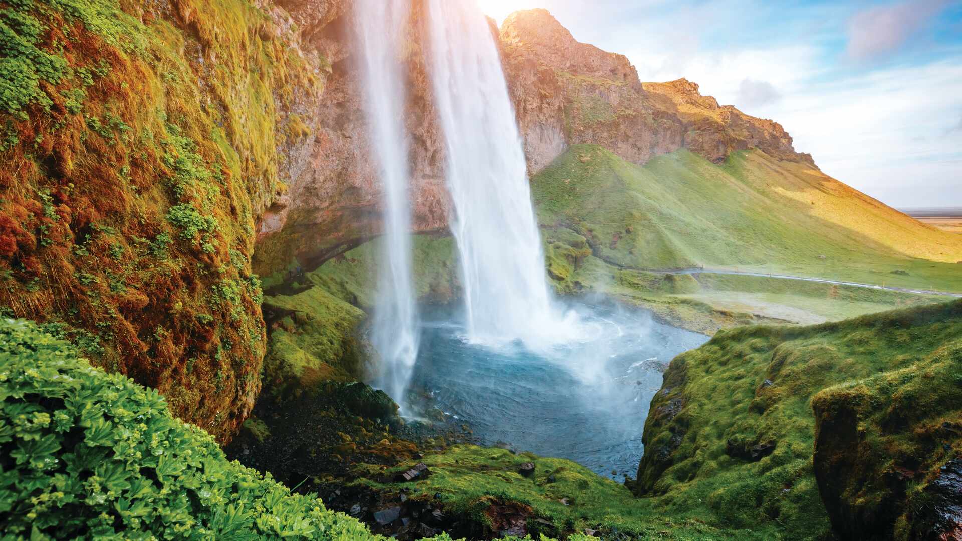 View of Seljalandsfoss waterfall, Iceland