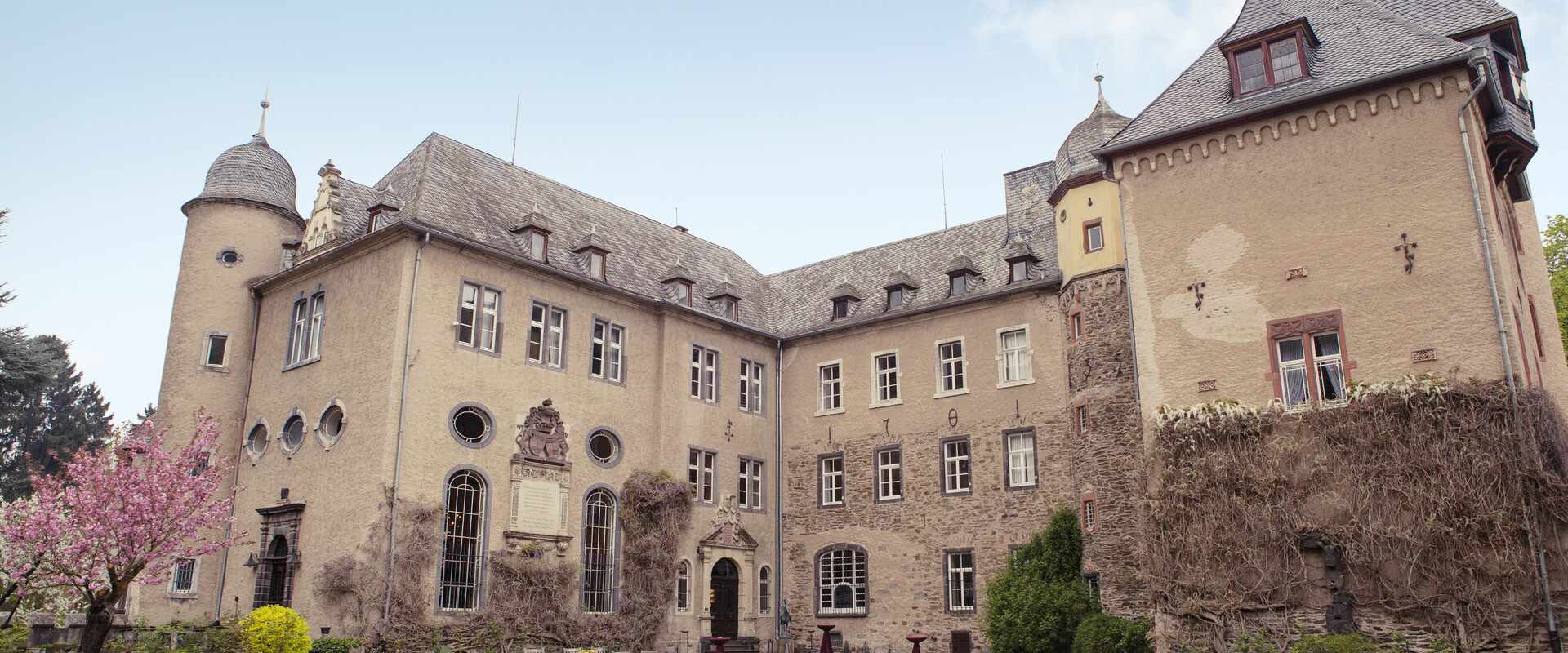 Namedy Castle exterior in Andernach, Germany