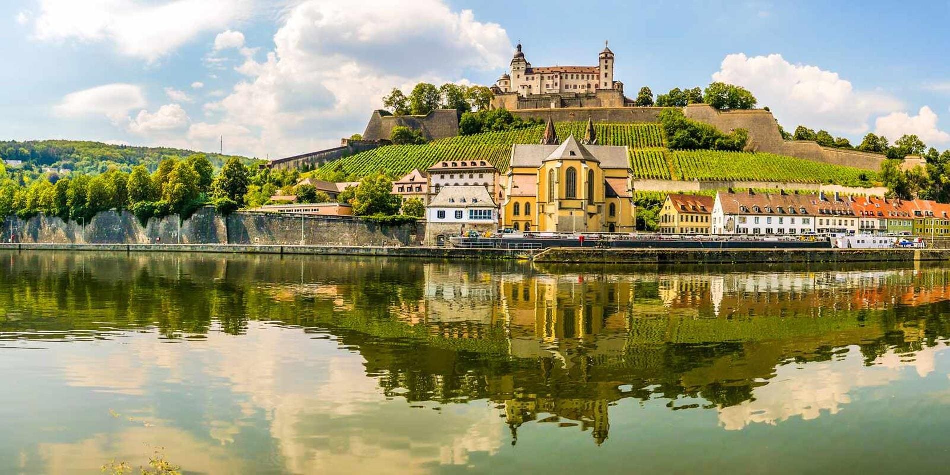 Scenic view of Wurzburg and Marienberg Castle