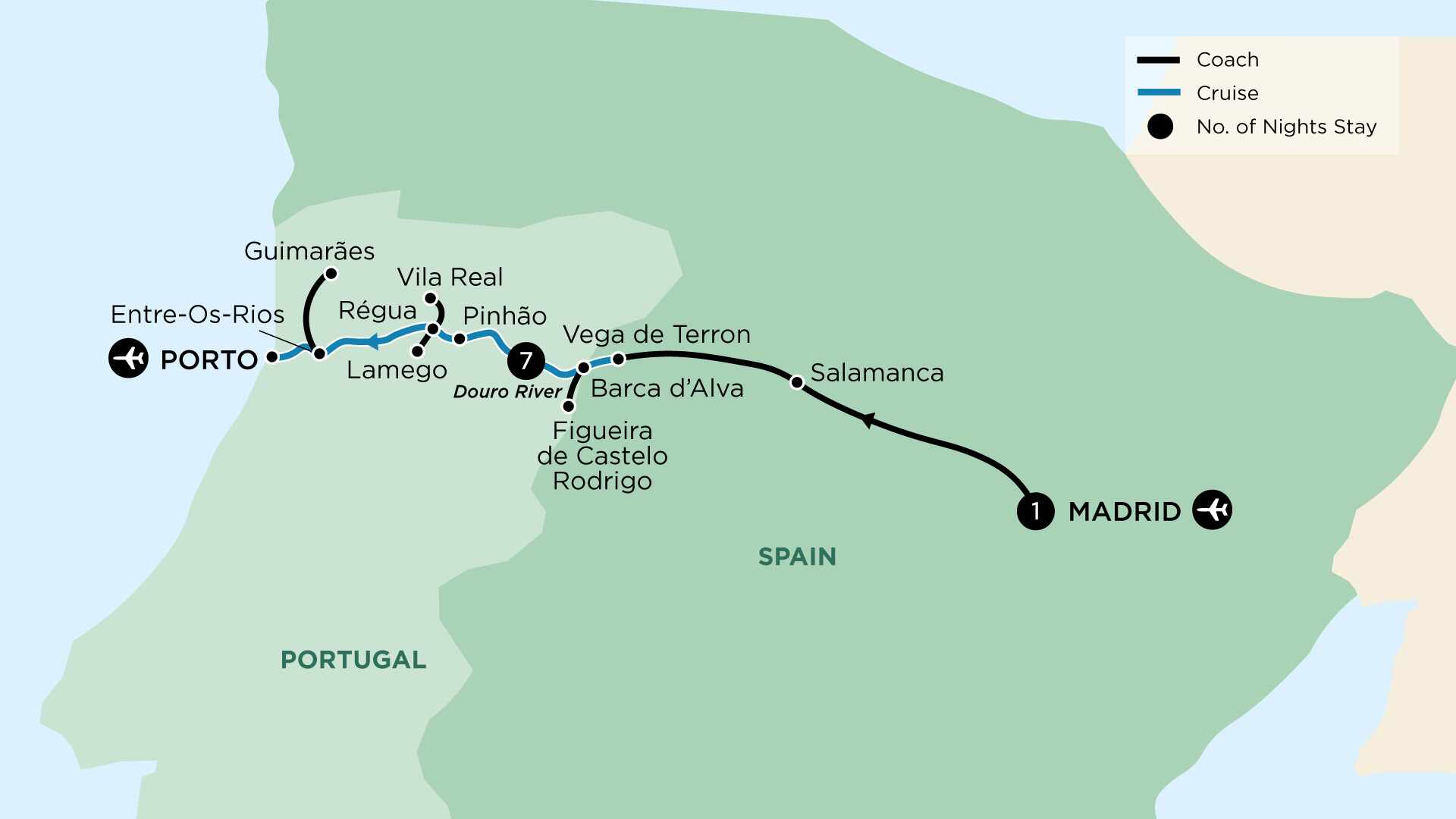 tourhub | APT | Douro Delights | Tour Map