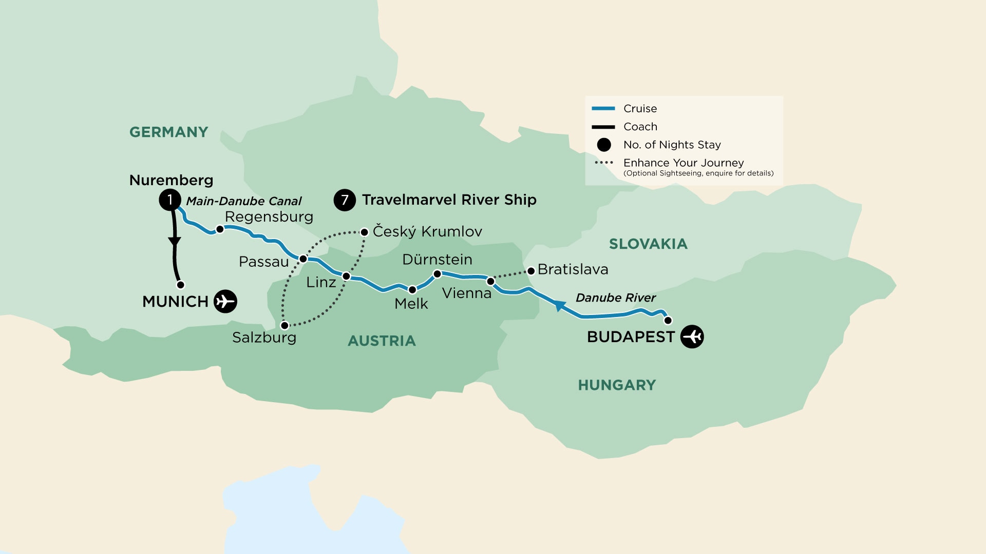tourhub | APT | Delightful Danube | Tour Map