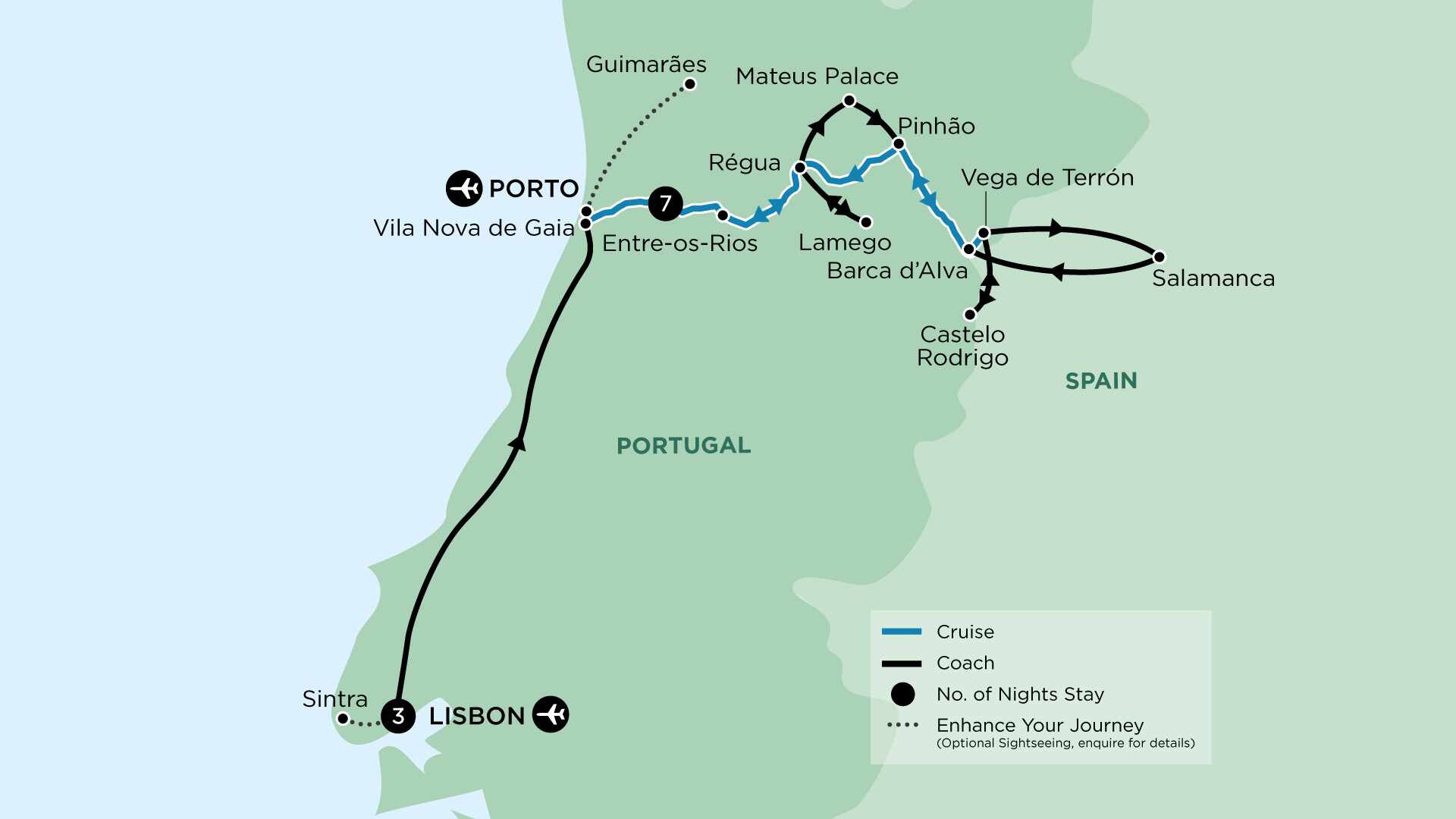 tourhub | APT | Lisbon with Douro Discovery | Tour Map