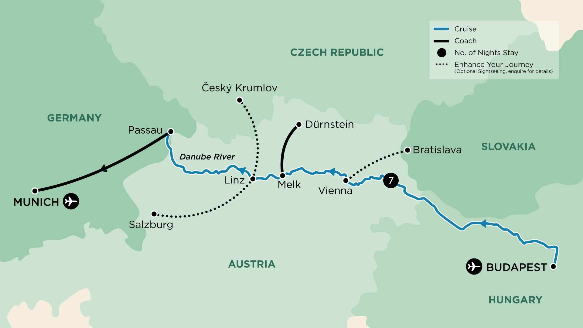 tourhub | APT | Highlights of the Danube | Tour Map