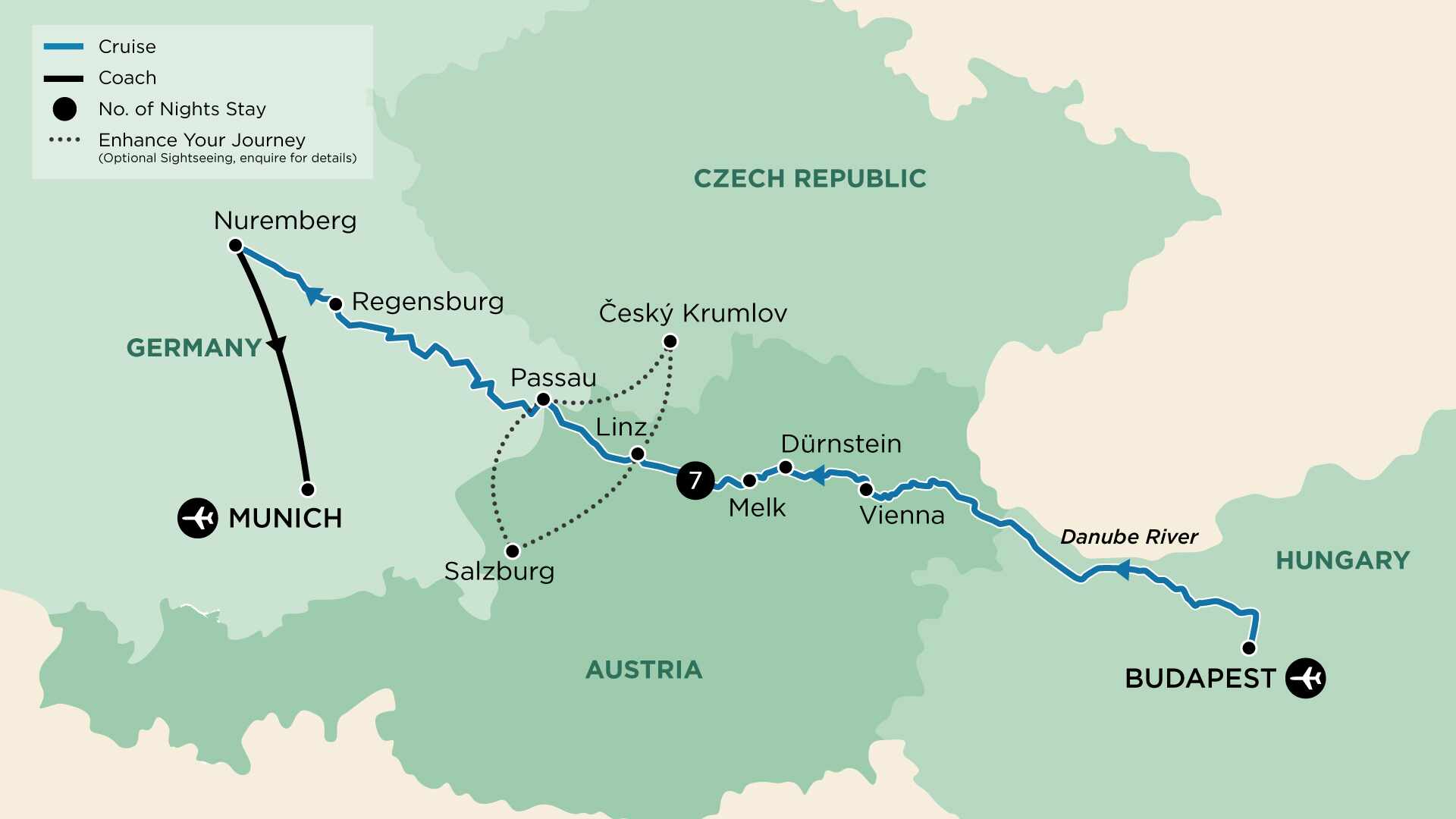 tourhub | APT | Christmas on the Danube | Tour Map