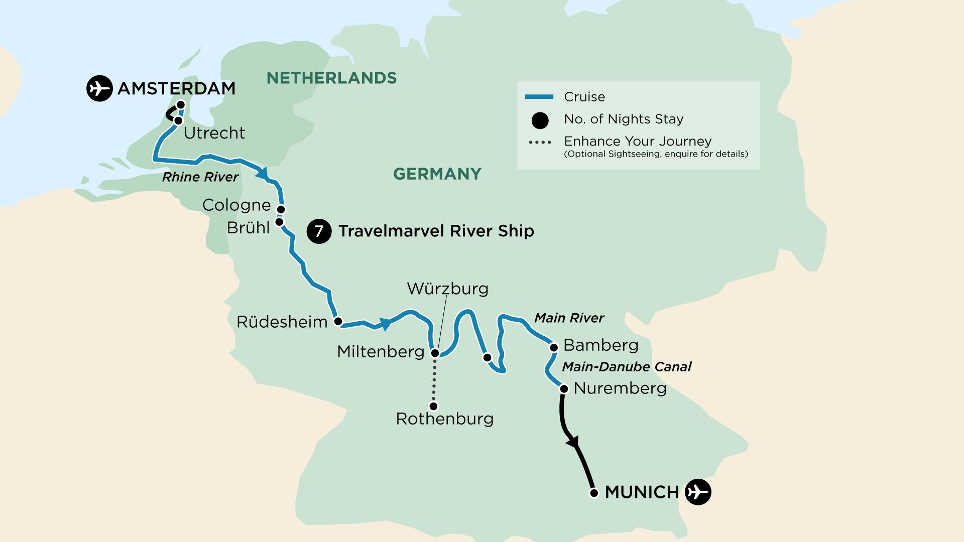 tourhub | APT | Reflections of the Rhine and Main | Tour Map
