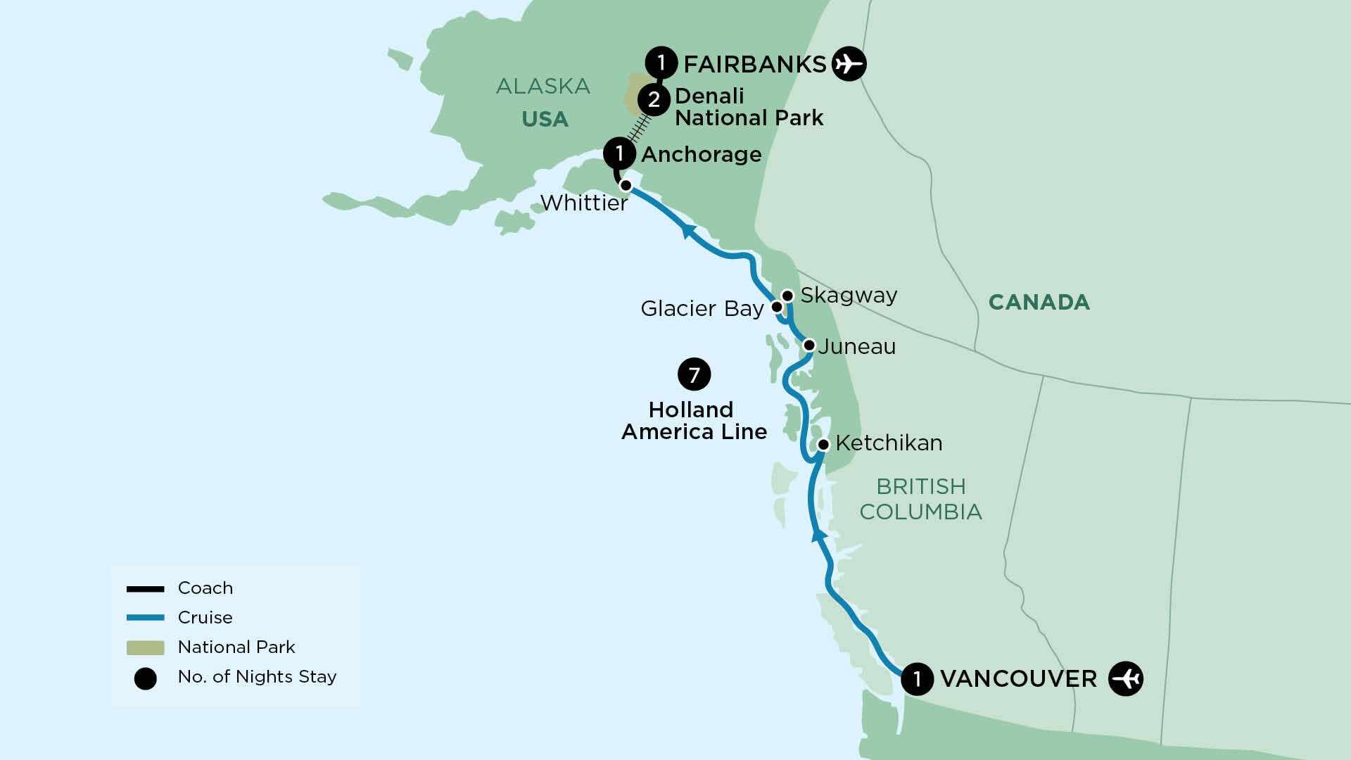 tourhub | APT | Alaskan Adventure | Tour Map