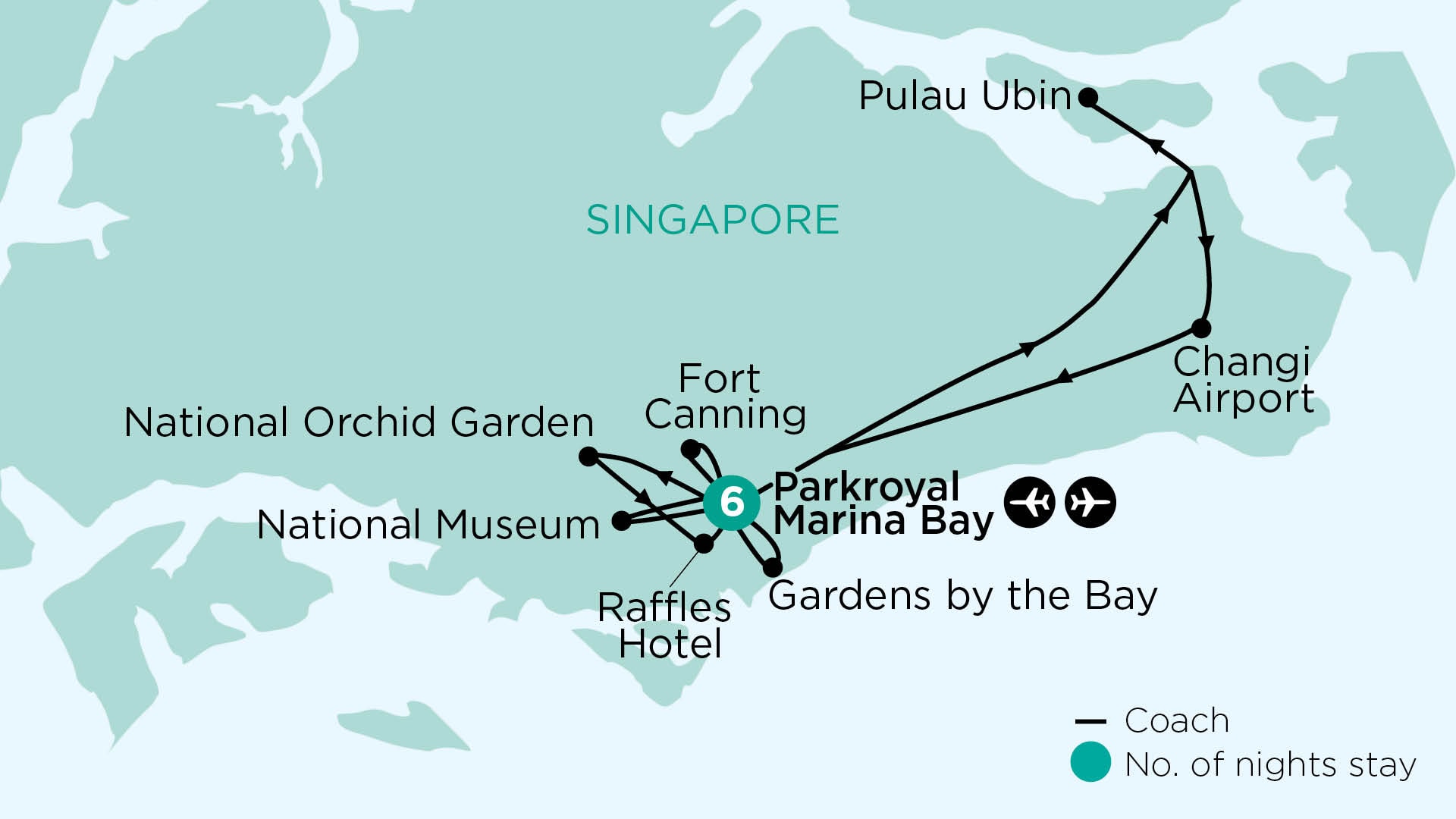 tourhub | APT | Singapore - A City Within Nature | Tour Map