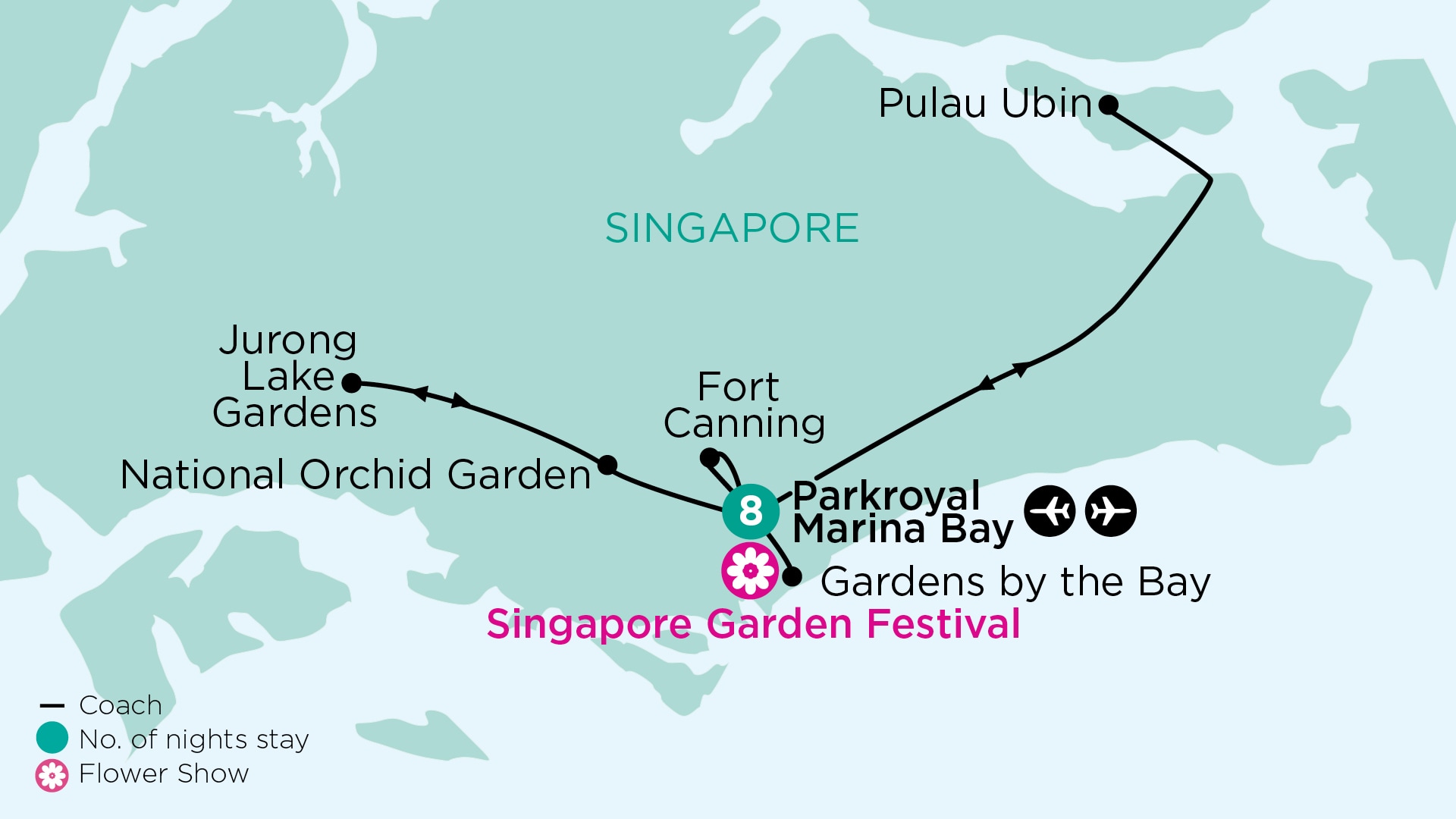 tourhub | APT | Singapore - A City Within A Garden | Tour Map