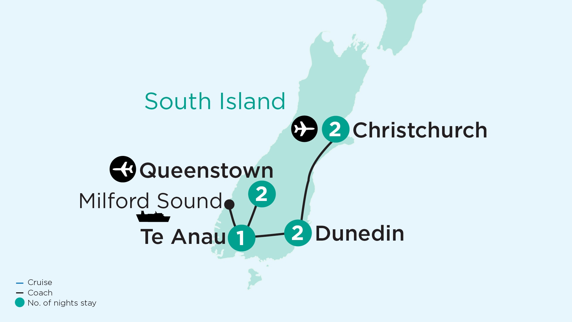 tourhub | APT | New Zealand’s Gardens & Natural Wonders | Tour Map