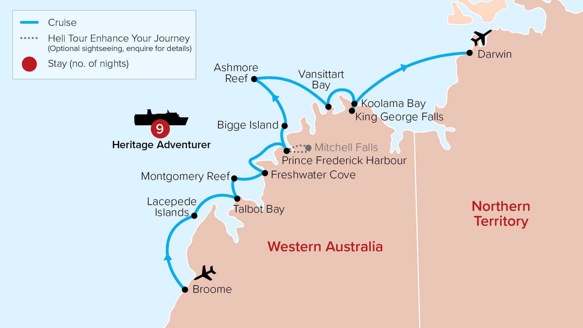 tourhub | APT | Kimberley Coast Adventure | Tour Map